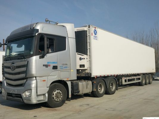 Camion réfrigéré de grande capacité pour la livraison de viande et de fruits de mer en acier au carbone